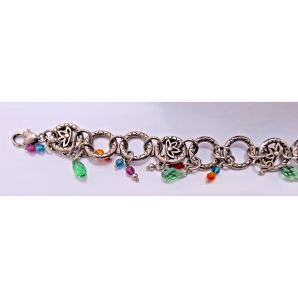 Brighton Chakra Charm Bead Bracelet Rare ! tarnished - Picture 3 of 12